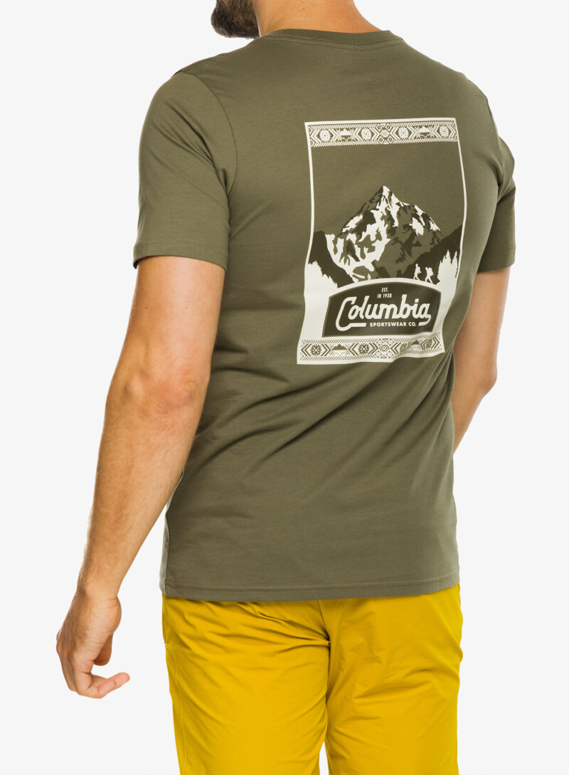 Tricou cu imprimeu barbati Columbia CSC Seasonal Logo Tee - stone green/timberline trails preţ