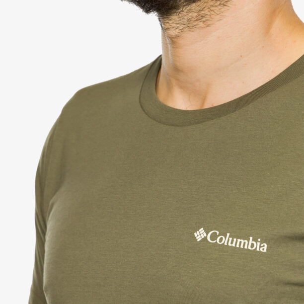 Original Tricou cu imprimeu barbati Columbia CSC Seasonal Logo Tee - stone green/timberline trails