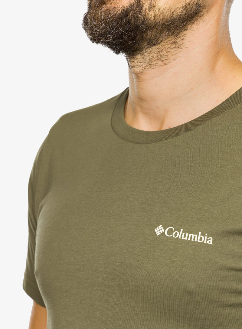 Original Tricou cu imprimeu barbati Columbia CSC Seasonal Logo Tee - stone green/timberline trails