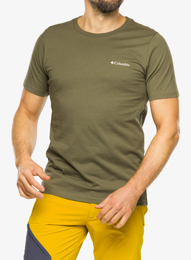 Tricou cu imprimeu barbati Columbia CSC Seasonal Logo Tee - stone green/timberline trails