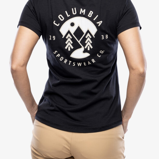 Tricou cu imprimeu femei Columbia Sun Trek S/S Graphic Tee - black/naturally boundless preţ