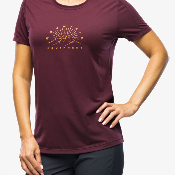 Tricou cu imprimeu femei Mountain Equipment Headpoint Ray Tee - raisin