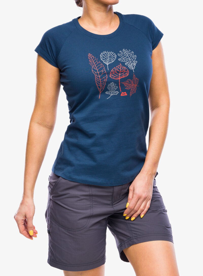 Tricou cu imprimeu femei Mountain Equipment Leaf Tee - denim blue