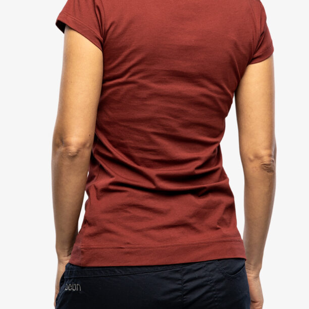 Tricou cu imprimeu femei Ocun Classic T Organic Feather - wine syrah preţ