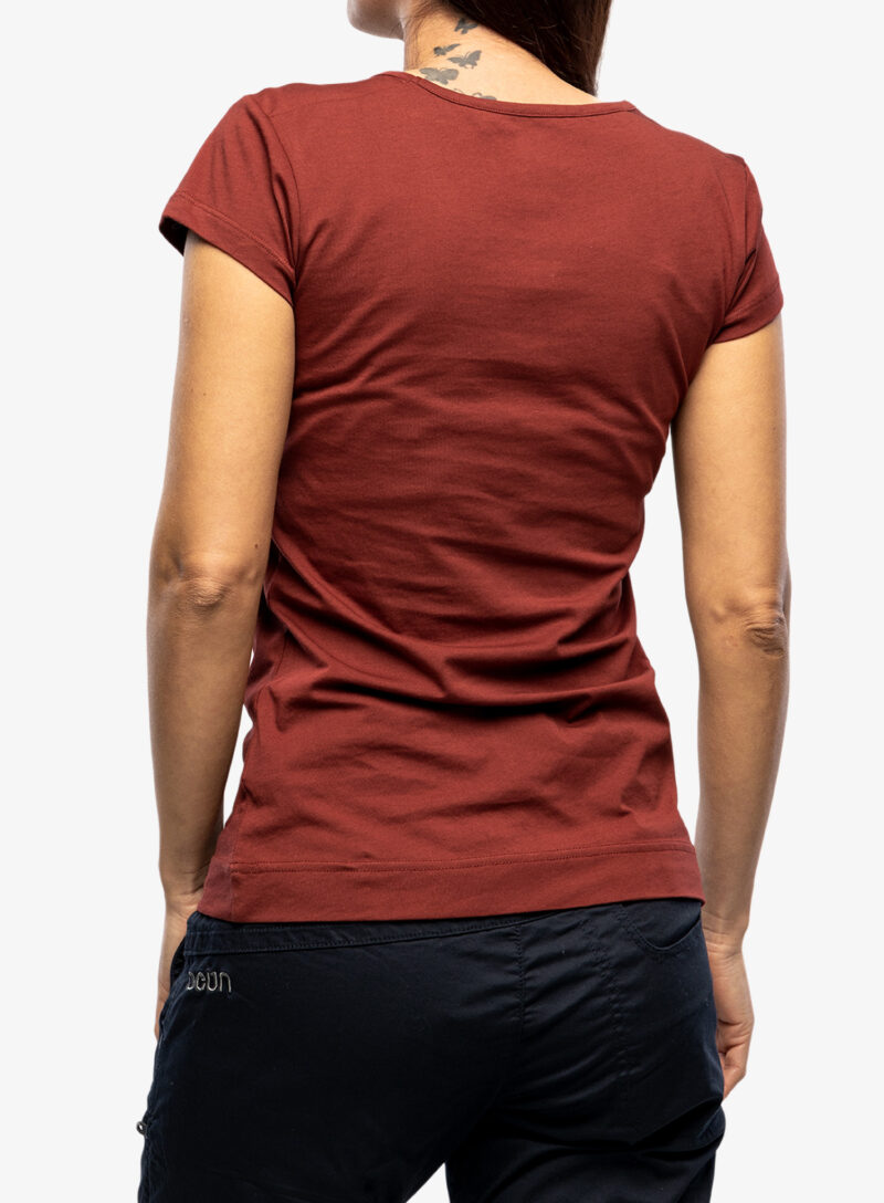 Tricou cu imprimeu femei Ocun Classic T Organic Feather - wine syrah preţ