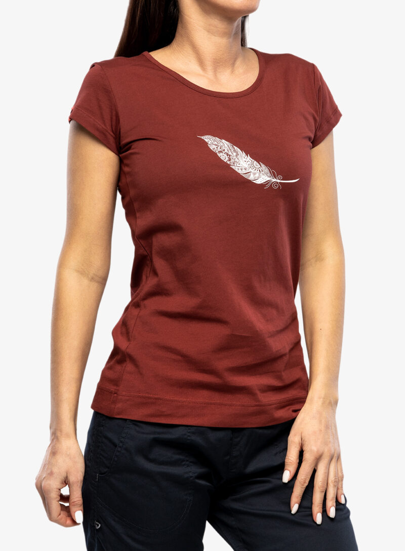 Cumpăra Tricou cu imprimeu femei Ocun Classic T Organic Feather - wine syrah