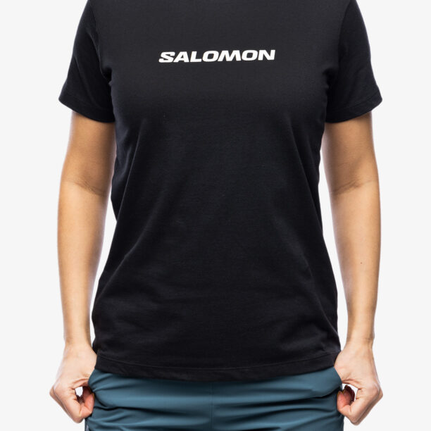 Tricou cu imprimeu femei Salomon Logo S/S  - deep black