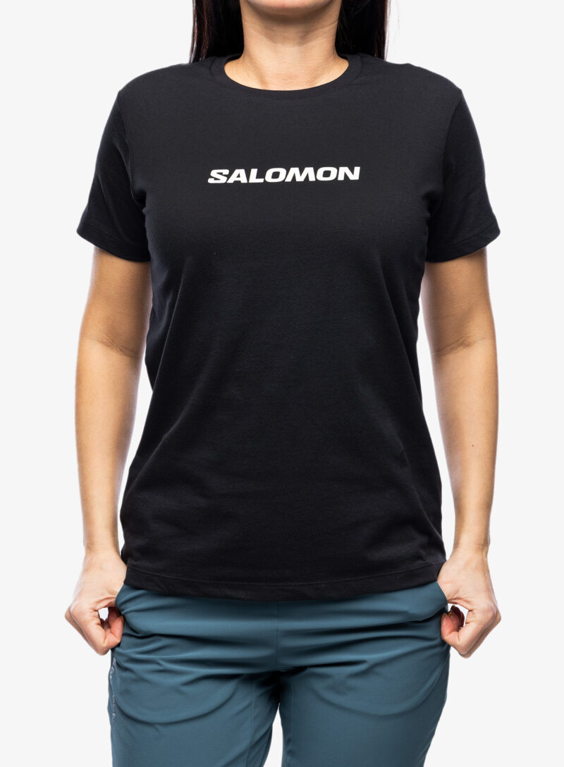 Tricou cu imprimeu femei Salomon Logo S/S  - deep black