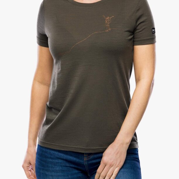 Tricou cu imprimeu femei Super.natural Berggluck Tee - black ink/copper