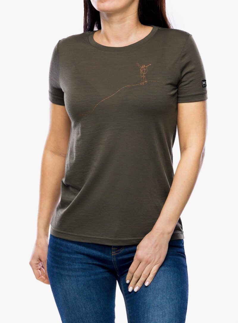 Tricou cu imprimeu femei Super.natural Berggluck Tee - black ink/copper