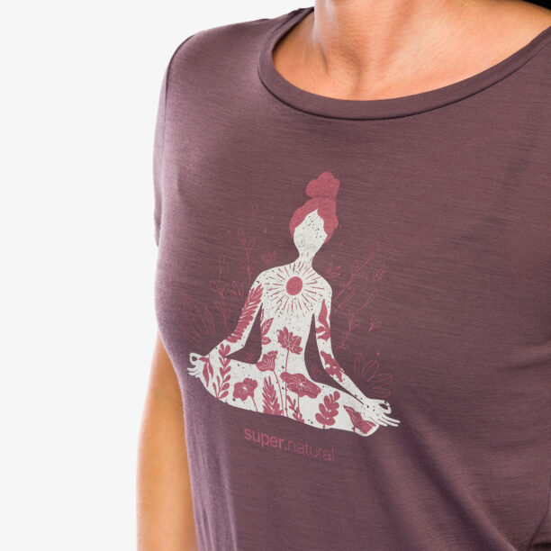 Original Tricou cu imprimeu femei Super.natural Larissa Tee - raisin/feather grey/roan rouge