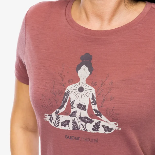 Original Tricou cu imprimeu femei Super.natural Larissa Tee - roan rouge/feather grey/raisin