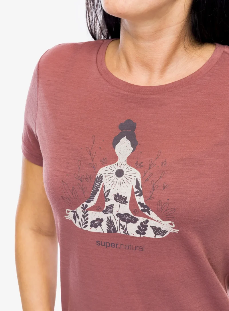 Original Tricou cu imprimeu femei Super.natural Larissa Tee - roan rouge/feather grey/raisin