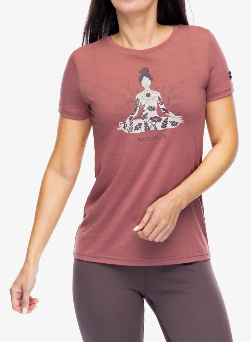 Tricou cu imprimeu femei Super.natural Larissa Tee - roan rouge/feather grey/raisin