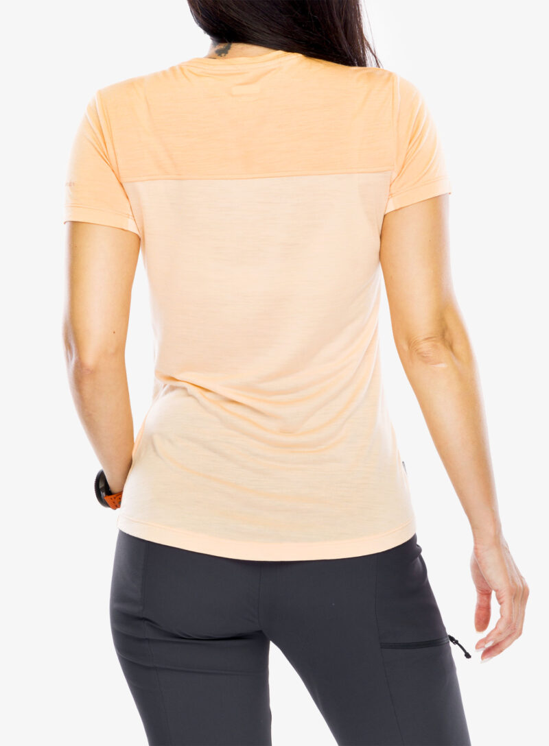 Tricou cu lana merinos femei Icebreaker Merino 125 Cool-Lite Sphere III SS Tee Colour Block - sunstone/feldspar/cb preţ