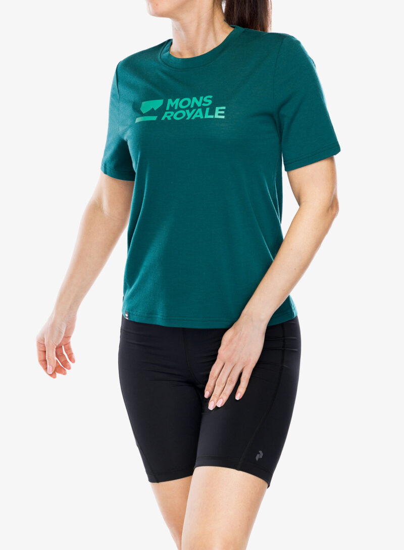 Cumpăra Tricou cu lana merinos femei Mons Royale Icon Merino Air-Con Relaxed Tee - evergreen