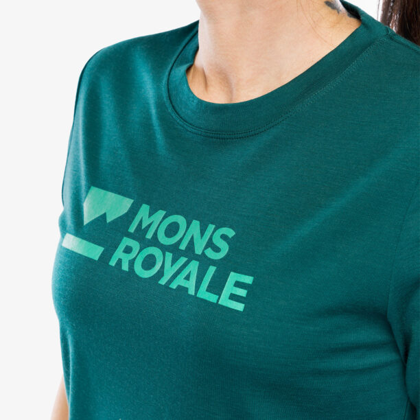 Original Tricou cu lana merinos femei Mons Royale Icon Merino Air-Con Relaxed Tee - evergreen