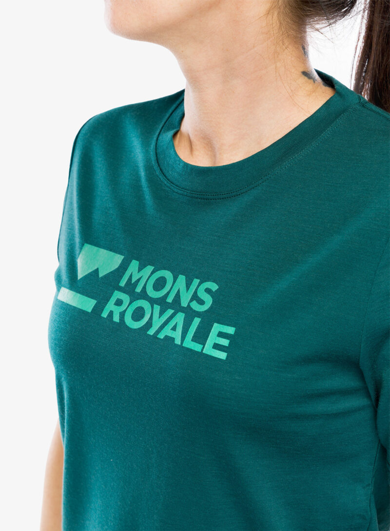 Original Tricou cu lana merinos femei Mons Royale Icon Merino Air-Con Relaxed Tee - evergreen