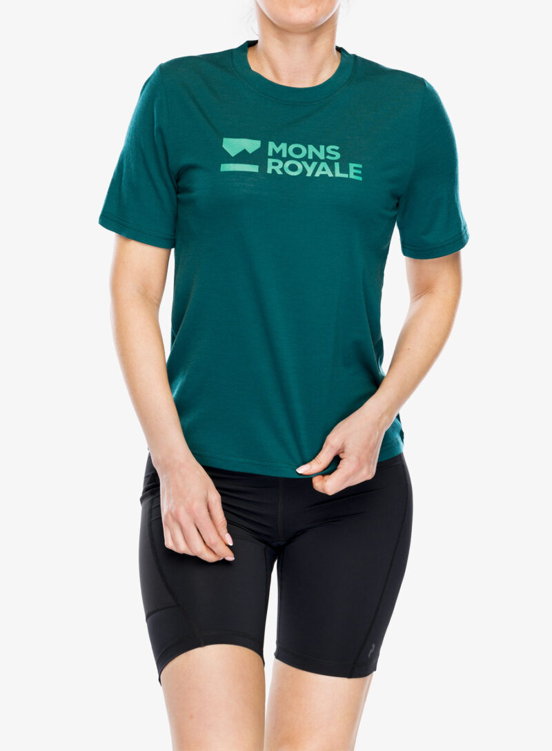 Tricou cu lana merinos femei Mons Royale Icon Merino Air-Con Relaxed Tee - evergreen