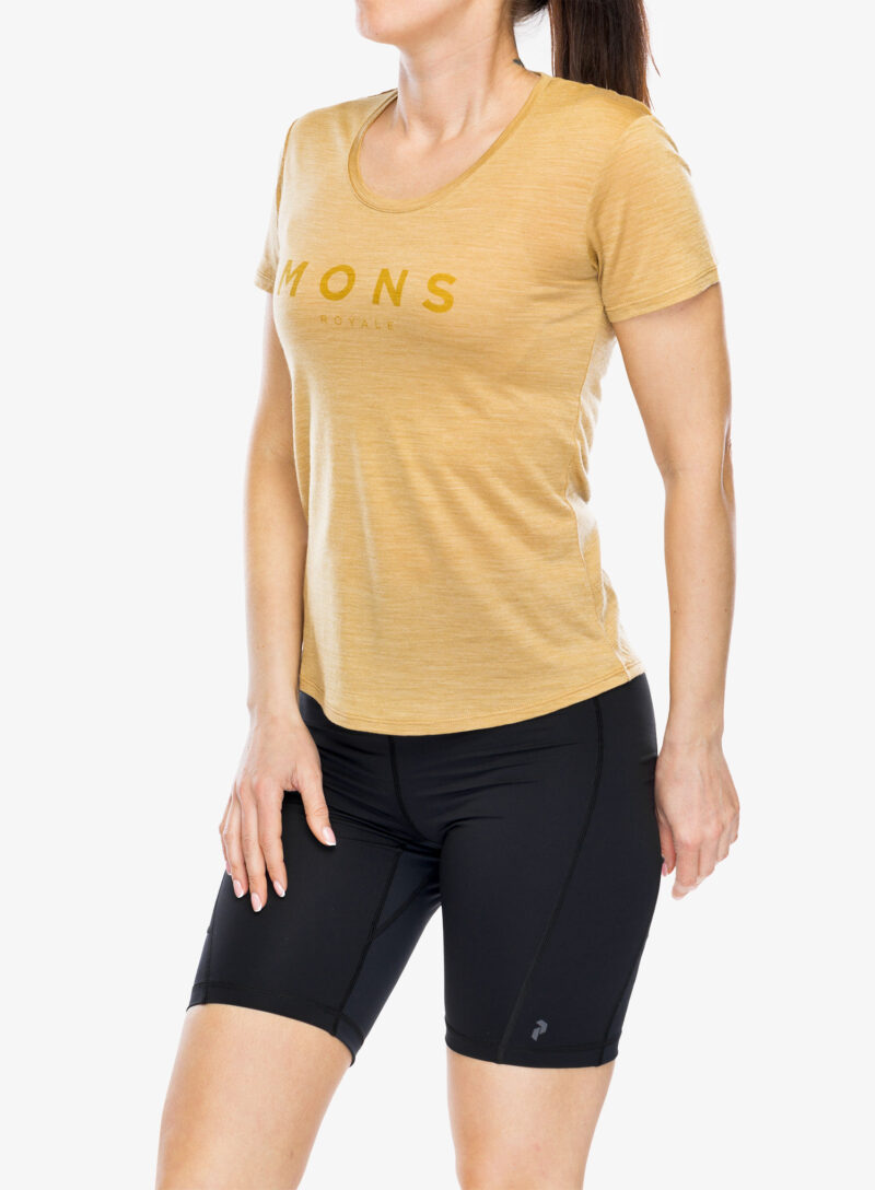 Cumpăra Tricou cu lana merinos femei Mons Royale Zephyr Merino Cool Tee - smokey cumin