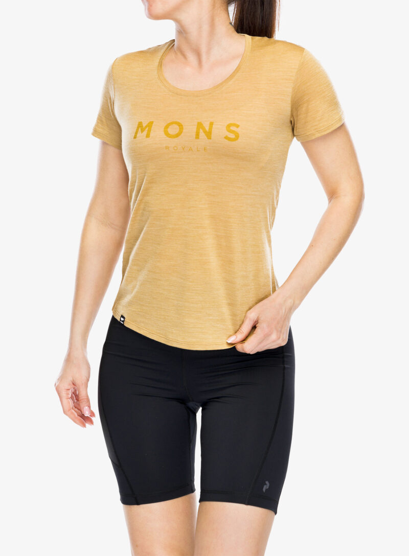 Tricou cu lana merinos femei Mons Royale Zephyr Merino Cool Tee - smokey cumin