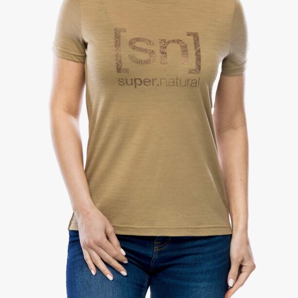 Tricou cu lana merinos femei Super.natural Arabesque Tee - oak/copper