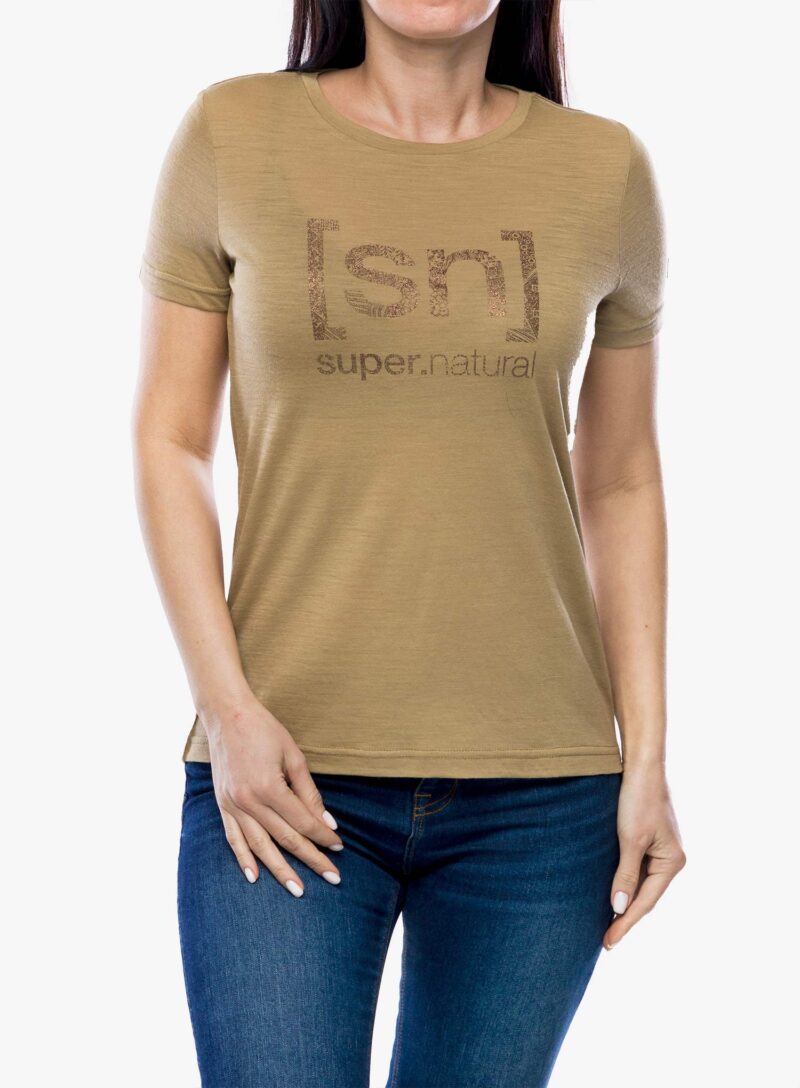 Tricou cu lana merinos femei Super.natural Arabesque Tee - oak/copper