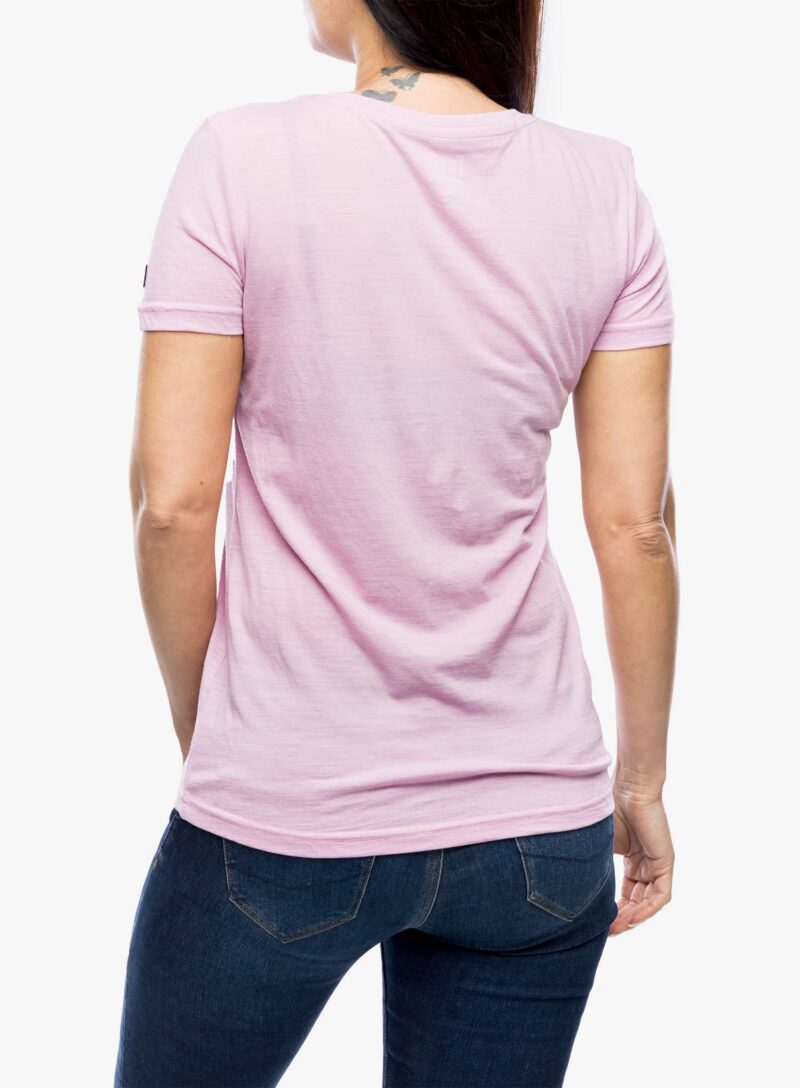 Tricou cu lana merinos femei Super.natural I Love Climbing Tee - mauve mist/b.berry/nat wht preţ