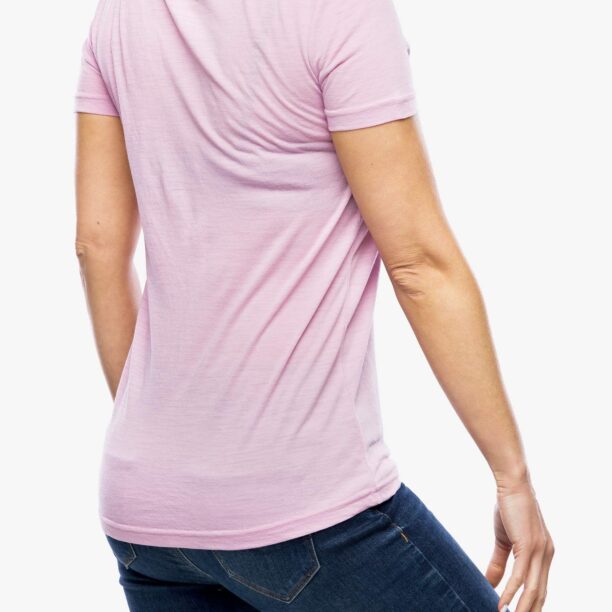 Preţ Tricou cu lana merinos femei Super.natural I Love Climbing Tee - mauve mist/b.berry/nat wht