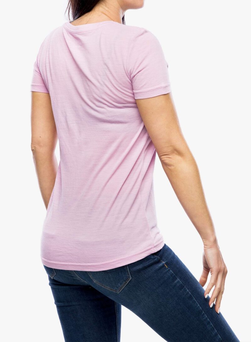 Preţ Tricou cu lana merinos femei Super.natural I Love Climbing Tee - mauve mist/b.berry/nat wht