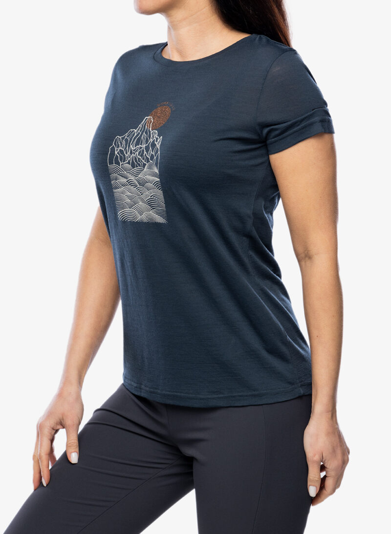 Original Tricou cu lana merinos femei Super.natural Preikestolen Cliffs Tee - blueberry/feather grey/copper