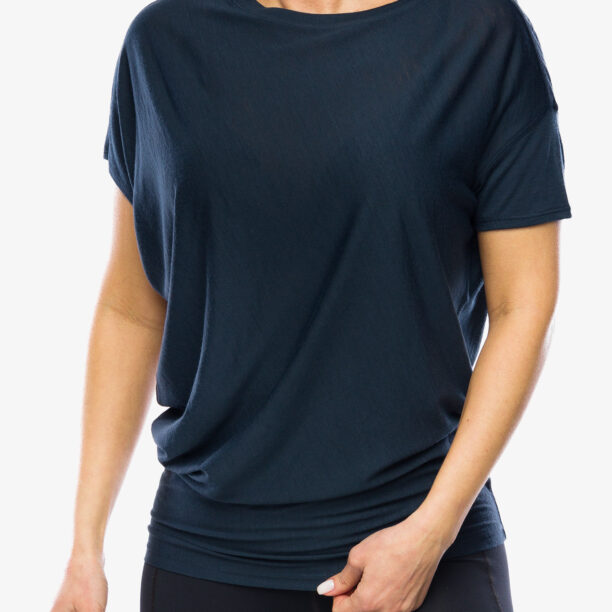 Tricou cu lana merinos femei Super.natural Yoga Loose Tee - blueberry