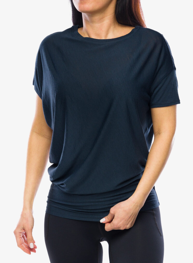 Tricou cu lana merinos femei Super.natural Yoga Loose Tee - blueberry