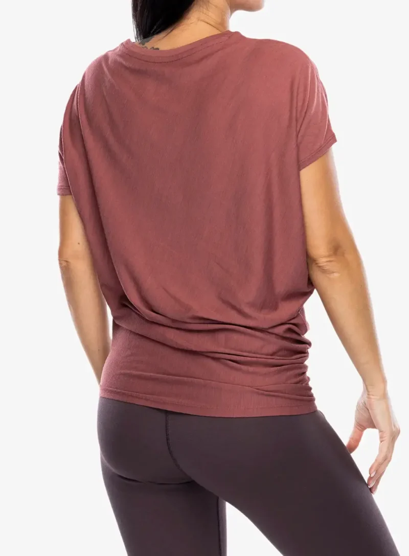 Tricou cu lana merinos femei Super.natural Yoga Loose Tee - roan rouge preţ