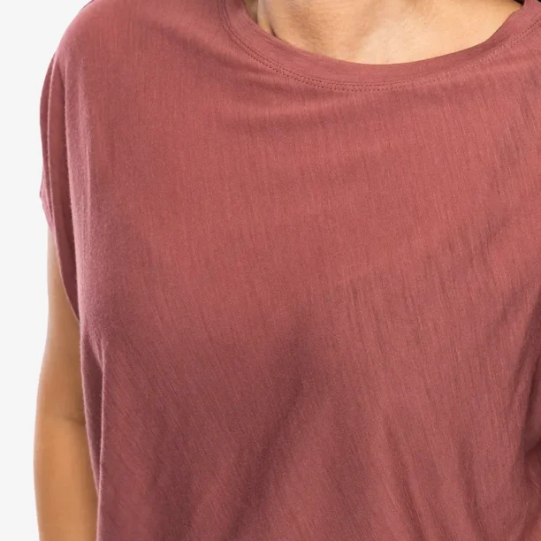 Original Tricou cu lana merinos femei Super.natural Yoga Loose Tee - roan rouge