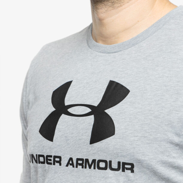 Original Tricou de antrenament pentru barbati Under Armour Sportstyle Logo Short Sleeve - steel light heather/black