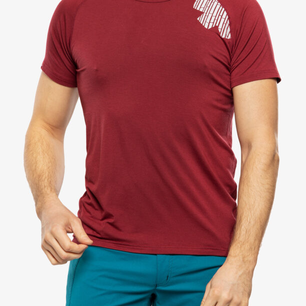 Tricou escaladă Ocun Bamboo T Blossom - wine merlot