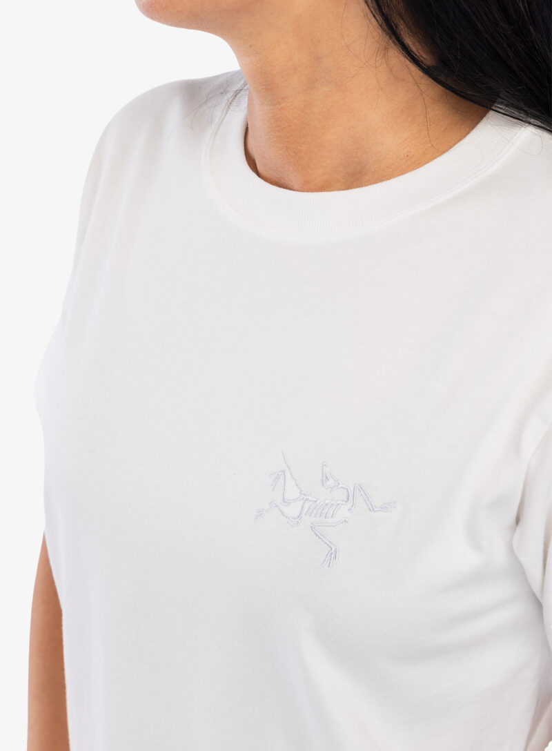 Preţ Tricou escaladă femei Arcteryx Kragg Cotton Little Bird Crew SS - white light/white