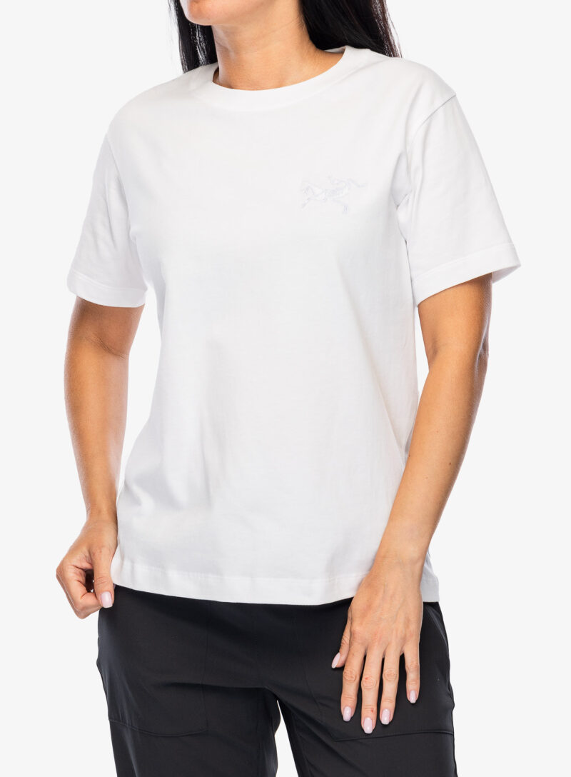 Tricou escaladă femei Arcteryx Kragg Cotton Little Bird Crew SS - white light/white