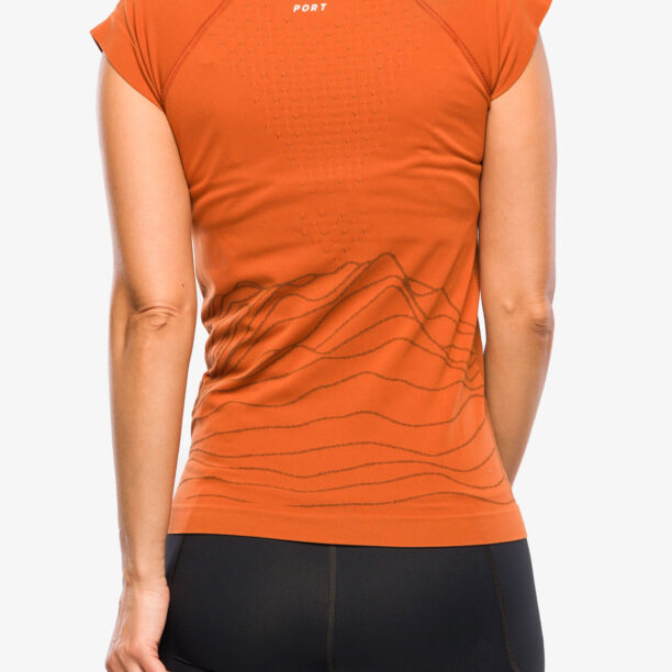 Tricou femei Compressport Training SS Tshirt W - Trail Capsule 2023 - black/rust preţ