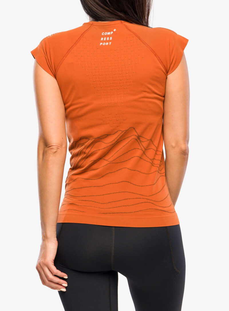 Tricou femei Compressport Training SS Tshirt W - Trail Capsule 2023 - black/rust preţ