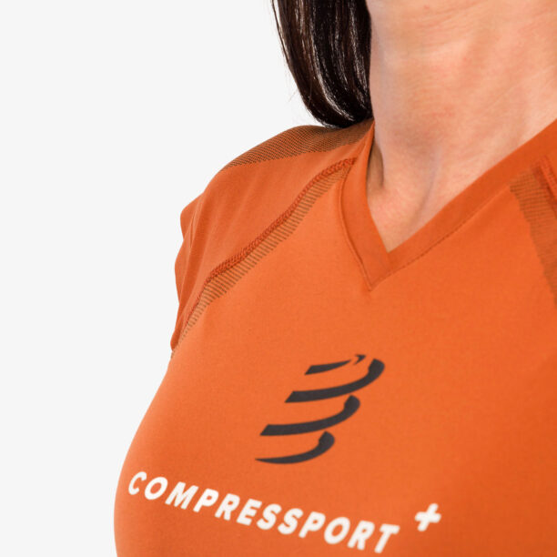 Original Tricou femei Compressport Training SS Tshirt W - Trail Capsule 2023 - black/rust