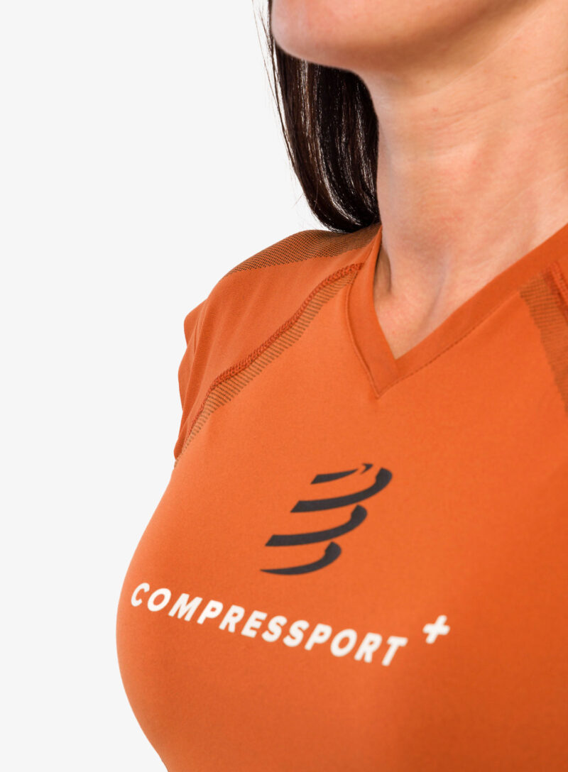 Original Tricou femei Compressport Training SS Tshirt W - Trail Capsule 2023 - black/rust