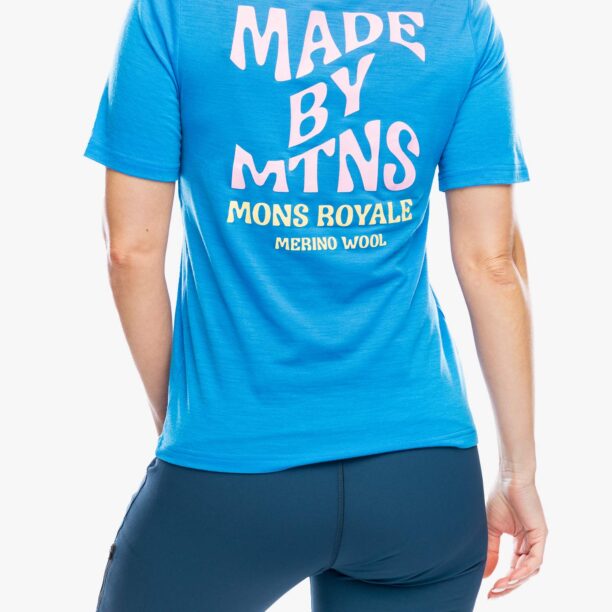 Tricou femei Mons Royale Icon Merino Air-Con Relaxed Tee - pop blue preţ