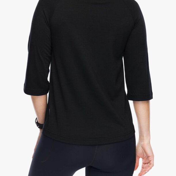 Tricou femei Mons Royale Tarn Merino Shift Raglan 3/4 - black preţ