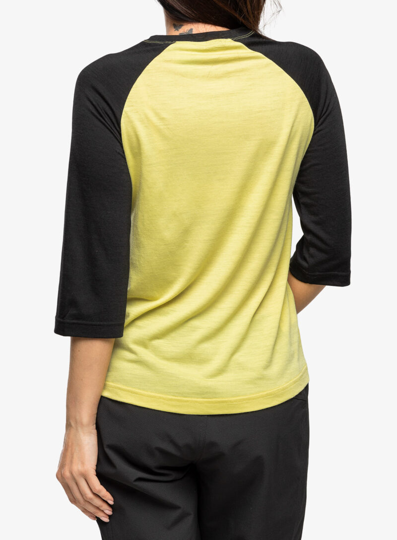 Tricou femei Mons Royale Tarn Merino Shift Raglan 3/4 - black/limelight preţ