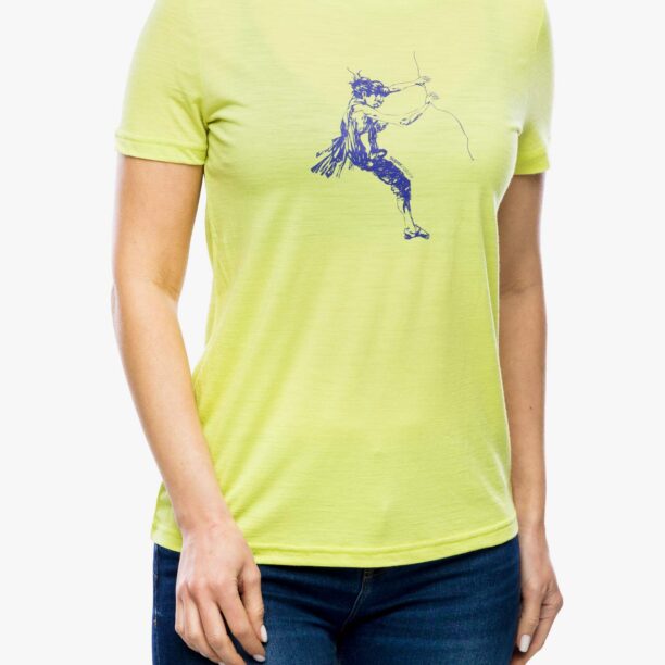 Tricou femei Super.natural Fingers Matter Tee - wild lime/deep blue