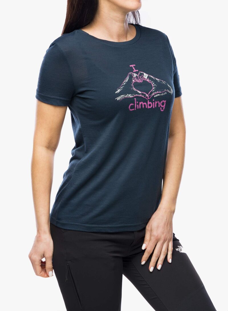 Cumpăra Tricou femei Super.natural I Love Climbing Tee - blueberry/orchid/nat wht