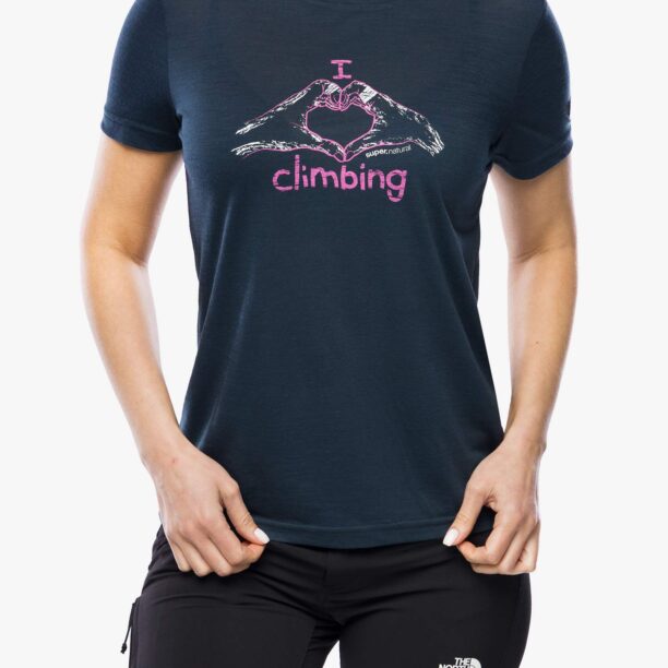 Tricou femei Super.natural I Love Climbing Tee - blueberry/orchid/nat wht