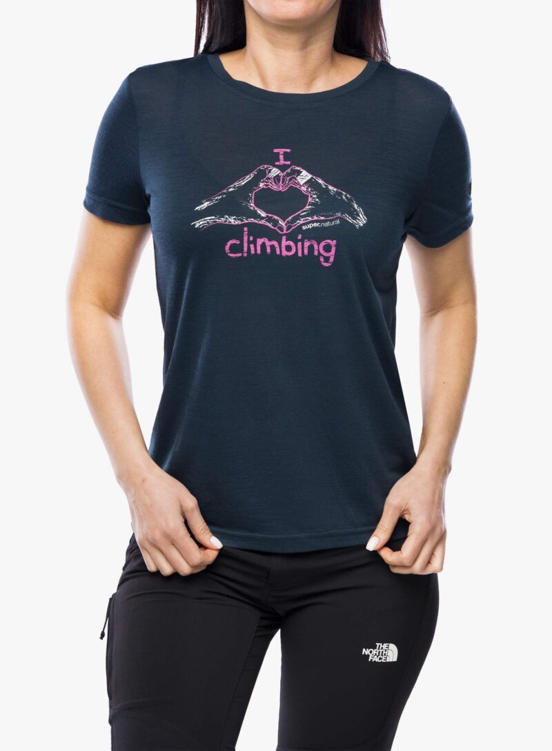 Tricou femei Super.natural I Love Climbing Tee - blueberry/orchid/nat wht